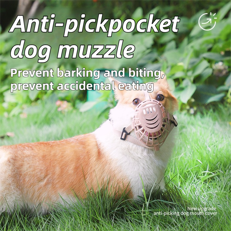 Anti-Biting & Anti-Foraging Dog Muzzle - Breathable & Soft TPE Safety Mask with Secure Straps (#7 Fits 30kg )