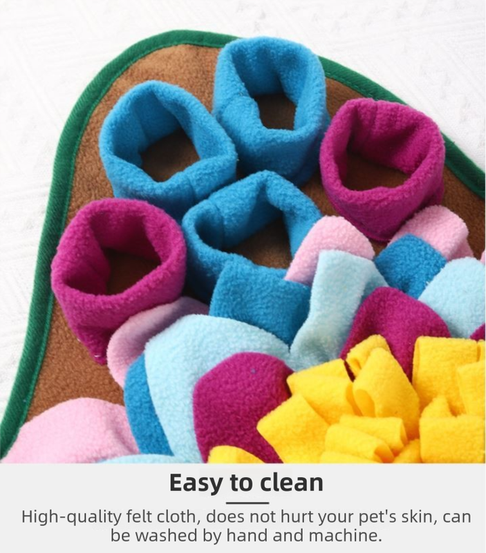 Green 48x48CM Durable Felt Cloth Pet Puzzle Sniffing Mat - Mental Stimulation & Slow Feeding Pad