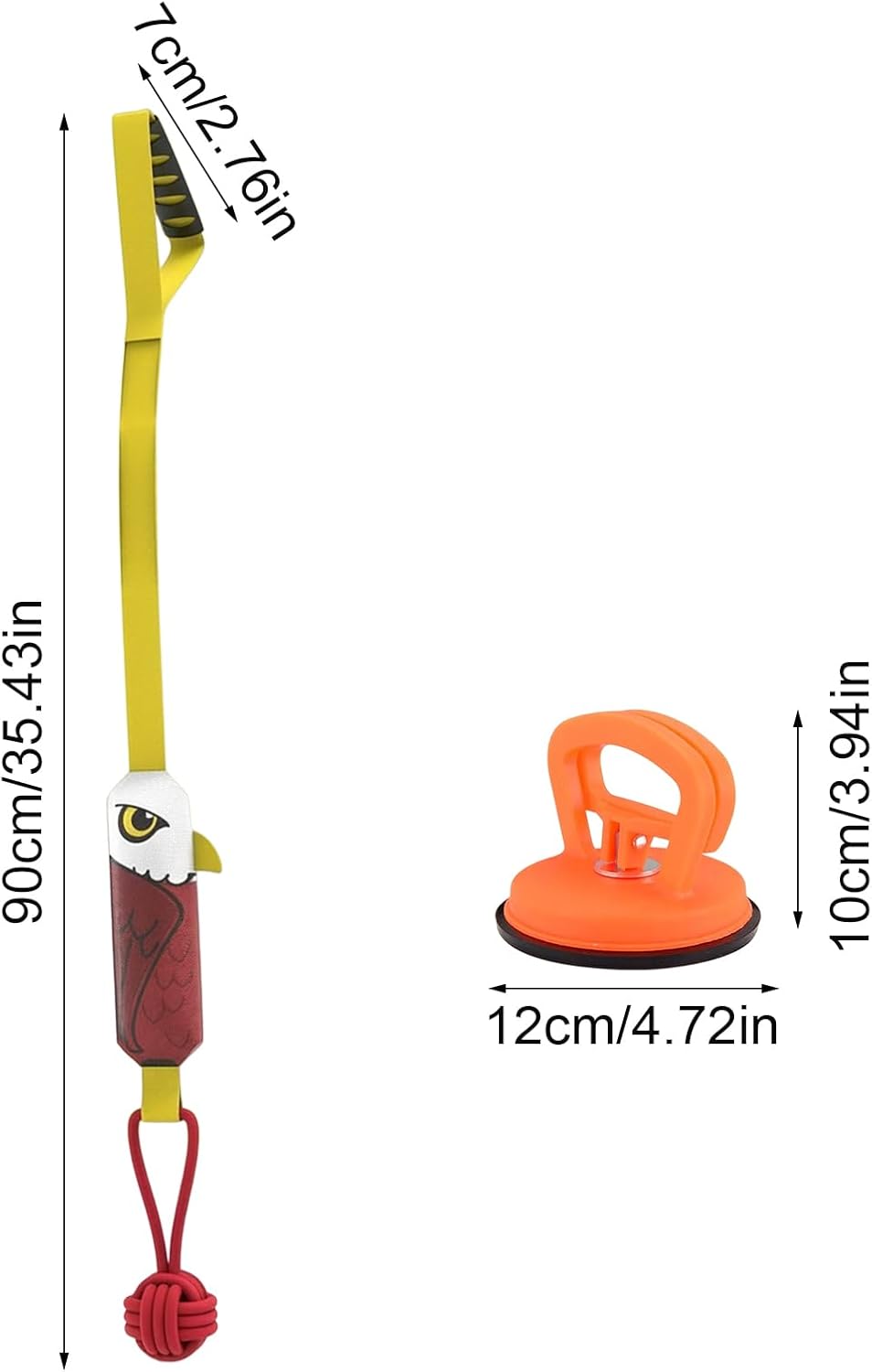 Eagle-shaped Tug-of-War Dog Toy with Suction Cup & Chew Rope Knot - Interactive Squeaky Molar Toy for Puppies & Small Dogs