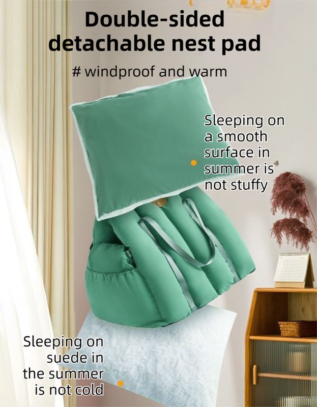 Green 2-in-1 Fluffy Travel Cat Bed & Car Safety Seat - Enclosed Windproof Pet Carrier with Reversible Summer/Winter Cushion, Reinforced Handle and Escape-Proof Leash