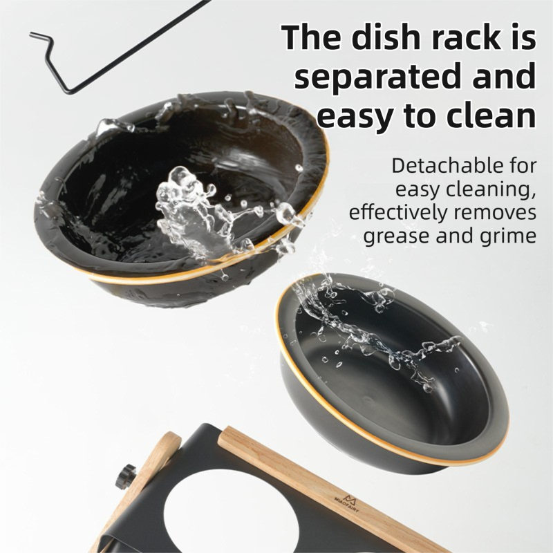 Black Elevated Adjustable (9-14CM) Double Ceramic Bowls Pet Diner - Ergonomic 270° Tilt Controlled Tip-Proof Stable Iron Base