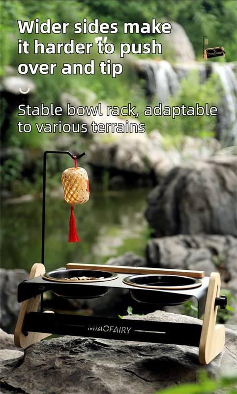 White Elevated Adjustable (9-14CM) Double Ceramic Bowls Pet Diner - Ergonomic 270° Tilt Controlled Tip-Proof Stable Iron Base