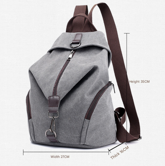Purple Women's Vintage Canvas Backpack Casual Daypack Retro College School Bag Large Capacity Rucksack for Travel Work & Daily Use
