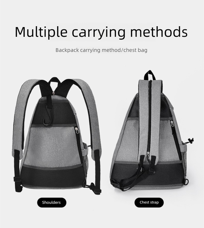 Grey Pickleball Multi-Sport Backpack – Oxford Fabric, Dual-Carry, Smart-Organized