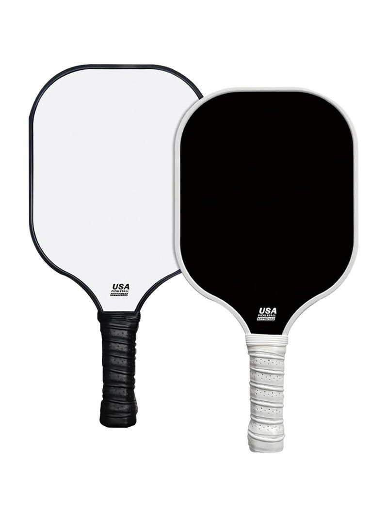 Black Fiberglass Pickleball Paddle - Lightweight 215g with Anti-Slip TPU Grip for Outdoor Sports