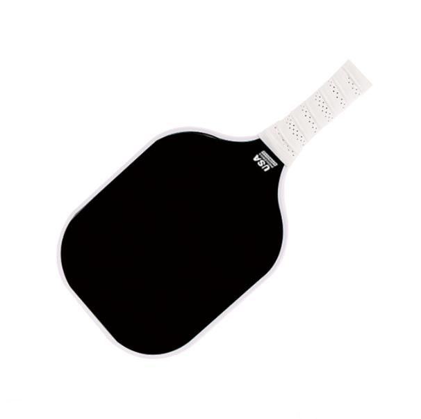 Black and White Fiberglass Pickleball Paddle Set - 2 Minimalist Paddles, 4 Balls, and Carry Bag for Outdoor Play