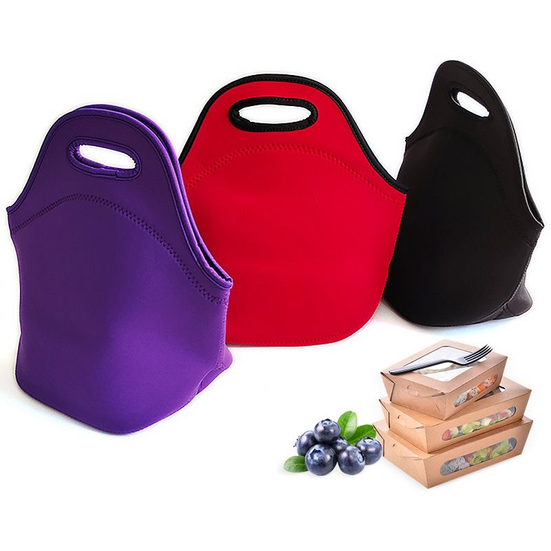 Red Reusable Neoprene Insulated Lunch Bag – Waterproof Thermal Tote for Work, School & Picnics (30x17x30cm)