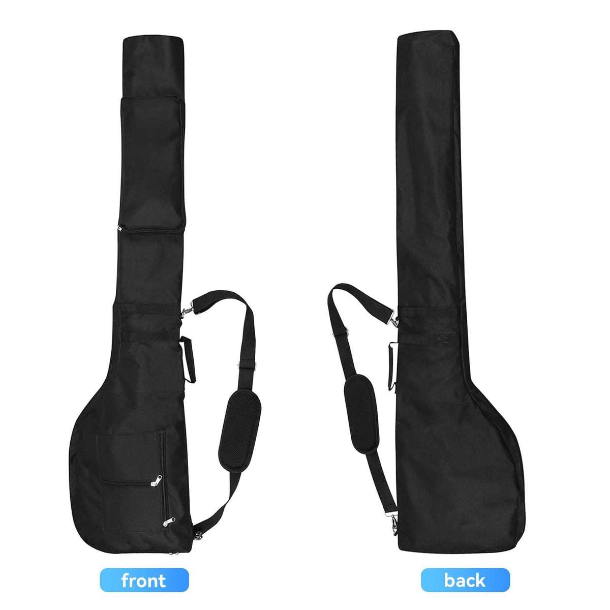 Black Portable Waterproof Golf Club Bag – Lightweight Oxford Carry Sleeve with Padded Strap & Storage Pockets