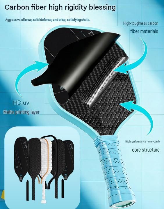Red and Black T700 Carbon Fiber Pickleball Paddle Set – Lightweight Paddle with Carry Bag & 2 Balls