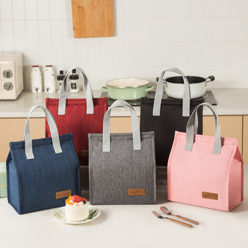 2-Piece Pink Vertical Lunch Tote Set – Compact Insulated Meal Bag with Large Capacity and Durable Handle for Daily Use