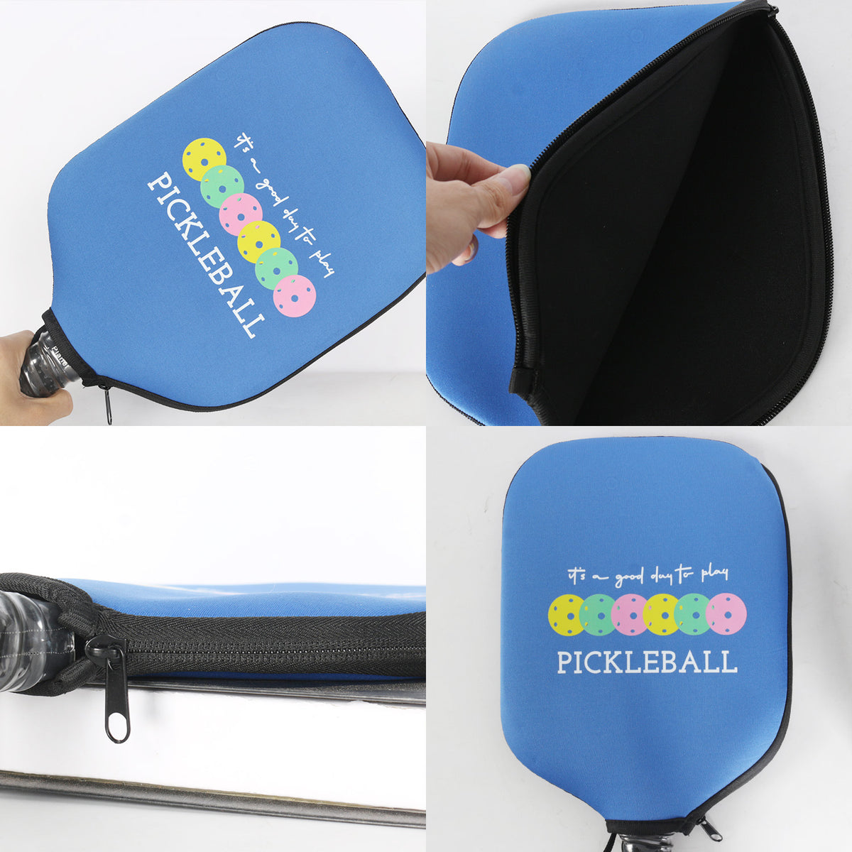 Black Neoprene Pickleball Paddle Cover Protective Case with Fun Graphic Design Durable Beach Tennis Racket Sleeve Bag for Table Tennis Paddles Shockproof Sports Equipment Storage(Style:5)