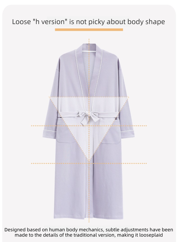 Purple  2XL size Women's Cotton Robe — Autumn/Winter Bathrobe & Morning Gown | Long Sleeve, Mid-Length, Plus Size | Loose, Comfortable, and Machine Washable | Suitable for All Seasons
