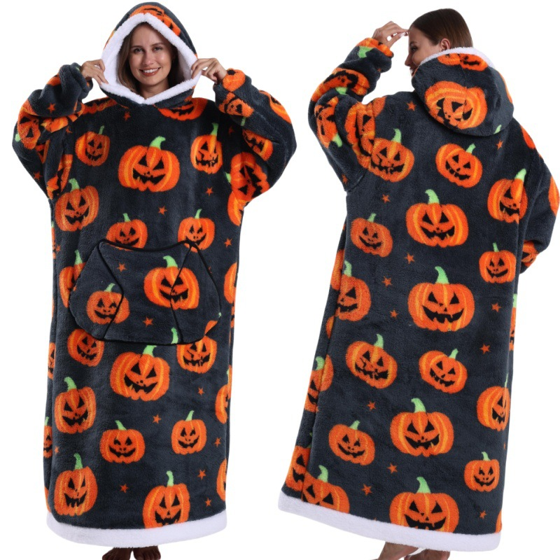 Christmas Plaid Style Oversized Hooded Blanket for Adults - Ultra Soft & Warm Wearable Fleece Throw with Giant Pocket, Perfect for Winter, Christmas & Valentine's Day