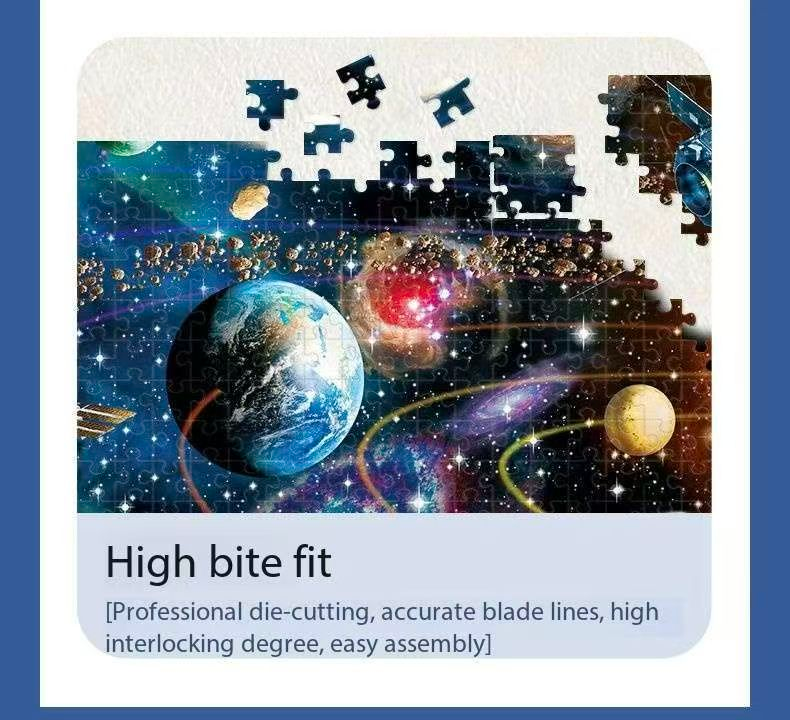 2 PCS 1000 Piece Jigsaw Puzzle for Adults - Animal & Landscape Art Design, Stress Relief Brain Game - Premium Quality Paper Puzzle for Teens Adults Ages 14+ 【Space+lake】