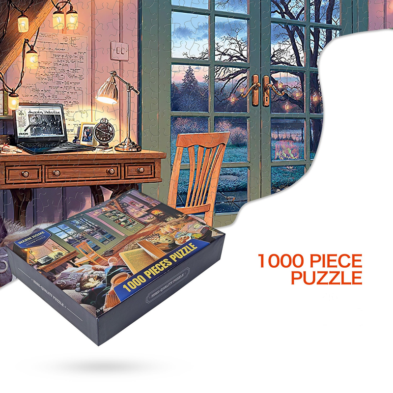 2 PCS 1000 Piece Jigsaw Puzzle for Adults - Animal & Landscape Art Design, Stress Relief Brain Game - Premium Quality Paper Puzzle for Teens Adults Ages 14+ 【Space+lake】