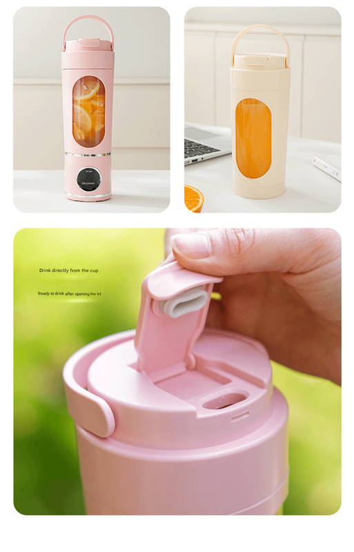 Yellow 3.7V Portable Blender 700ml Wireless Juicer Cup - 12 Blade USB Rechargeable Smoothie Maker with LED Display - Personal Fruit Mixer with Safety Lock - BPA Free Travel Blender for Home Office Outdoor