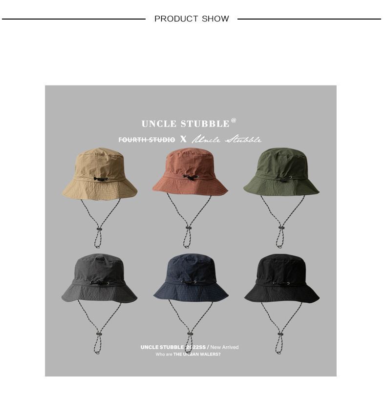 Grey Packable Bucket Hat Unisex Wide Brim Foldable Sun Protection Hiking Travel Cap