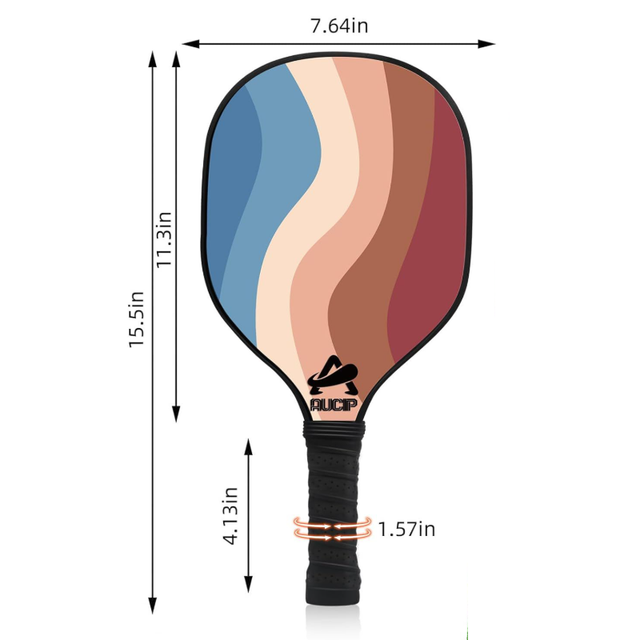 Lightweight 9-Ply Hard Basswood Pickleball Paddle with Curved Stripes Design for Indoor & Outdoor Play - Professional Size Construction, Breathable Non-Slip Grip