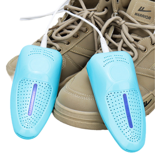 1 Pairs Blue Portable USB Shoe Dryer – Intelligent Constant Temp Boot Warmer Built-In Violet Light for Deodorising & 360° All-Round Cyclic Thermal Drying