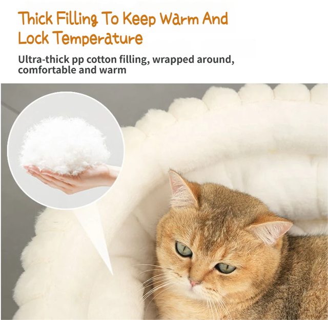 Coffee Plush Round Pet Bed with Gap Entry & Removable Cushion S Size - Thickened Warm Anti Slip Cats and Dogs Donut Nest for All Seasons, Cozy and Soft Sleeping Bed for Home Use, XL Size 70*70*20CM