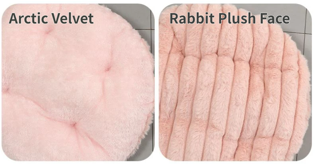 Pink Plush Round Pet Bed with Gap Entry & Removable Cushion S Size - Thickened Warm Anti Slip Cats and Dogs Donut Nest for All Seasons, Cozy and Soft Sleeping Bed for Home Use, L Size 60*60*15CM