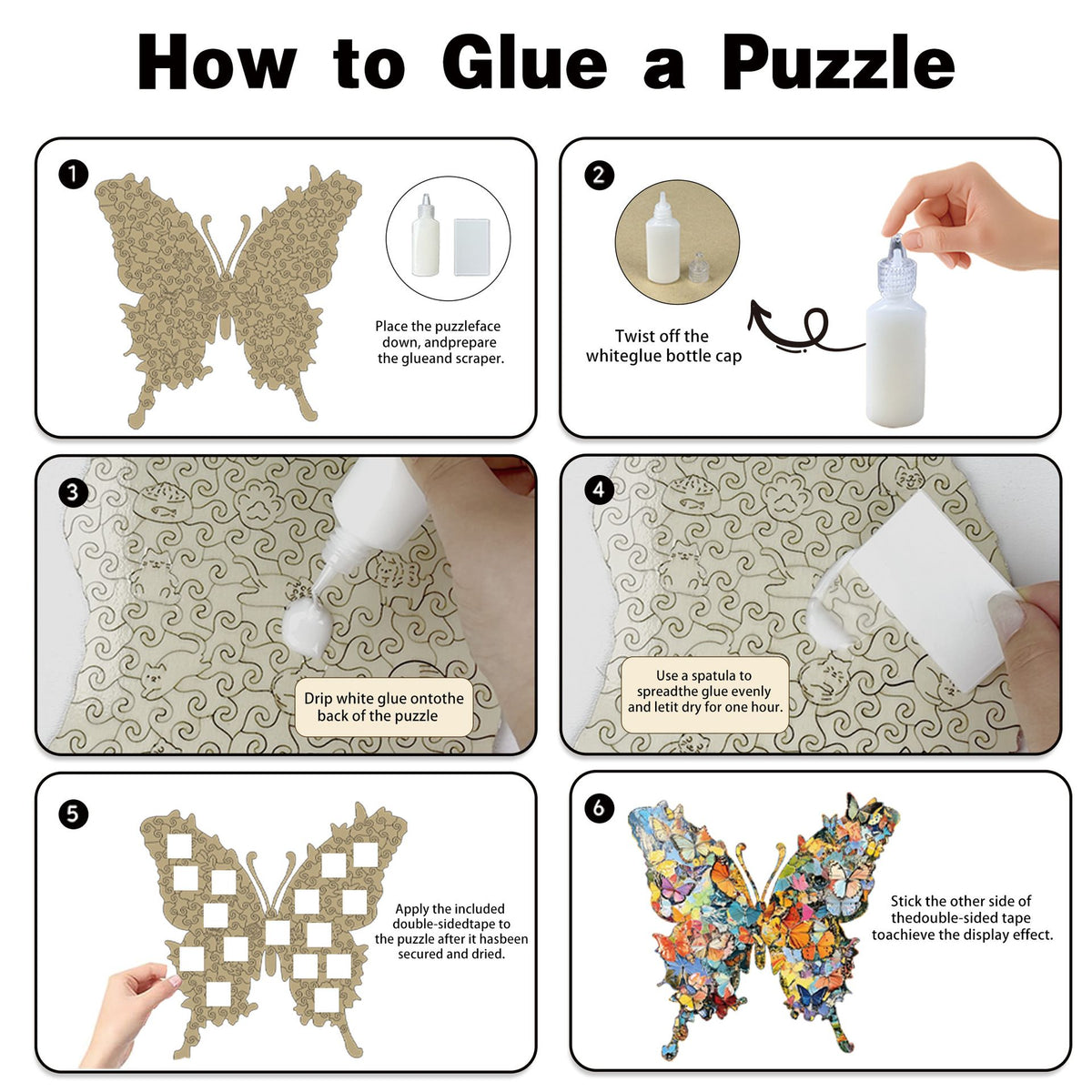 Enchanting Butterfly Wooden Jigsaw Puzzle for Adults - Dual Function 3D Puzzle Wall Art & Money Saving Box Ornament, Parent-Child Educational DIY Craft Gift, M Size 118 Pieces 8.4 x 8.3"