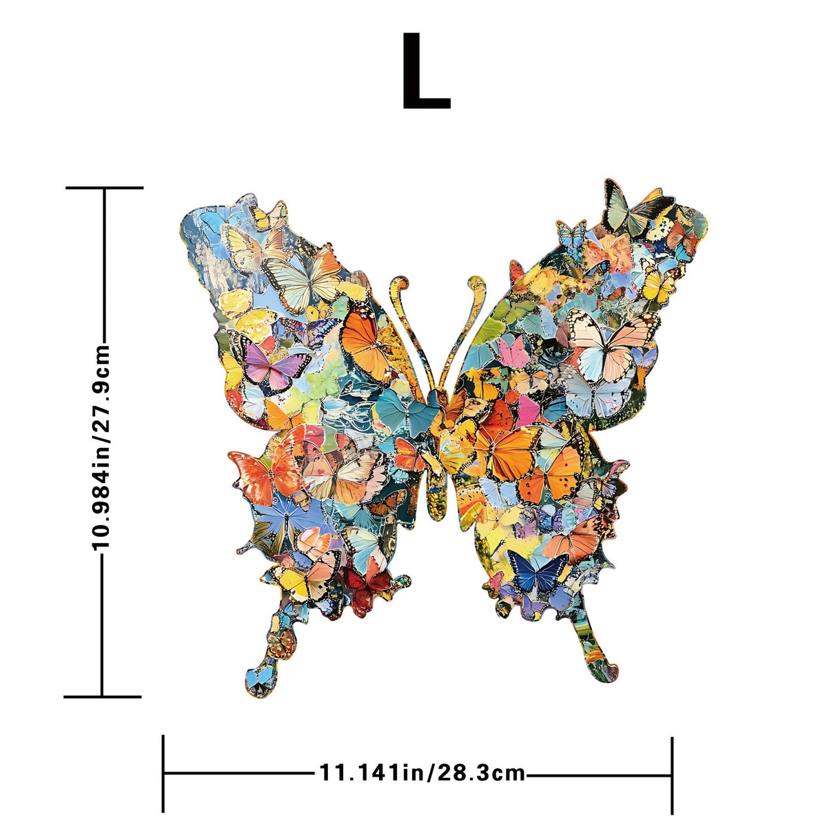 Enchanting Butterfly Wooden Jigsaw Puzzle for Adults - Dual Function 3D Puzzle Wall Art & Money Saving Box Ornament, Parent-Child Educational DIY Craft Gift, L Size 162 Pieces 11.2 x 11"