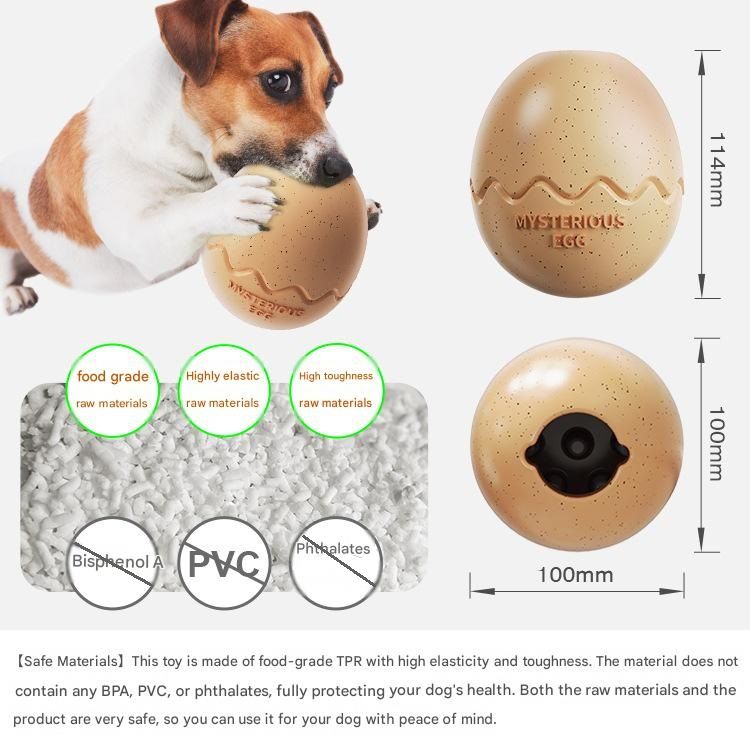 Red Dinosaur Egg Shaped Dog Slow Feeder Toy - Durable TPR Interactive Treat Dispenser for Mental Stimulation and Anxiety Relief - Perfect for Medium to Large Dogs