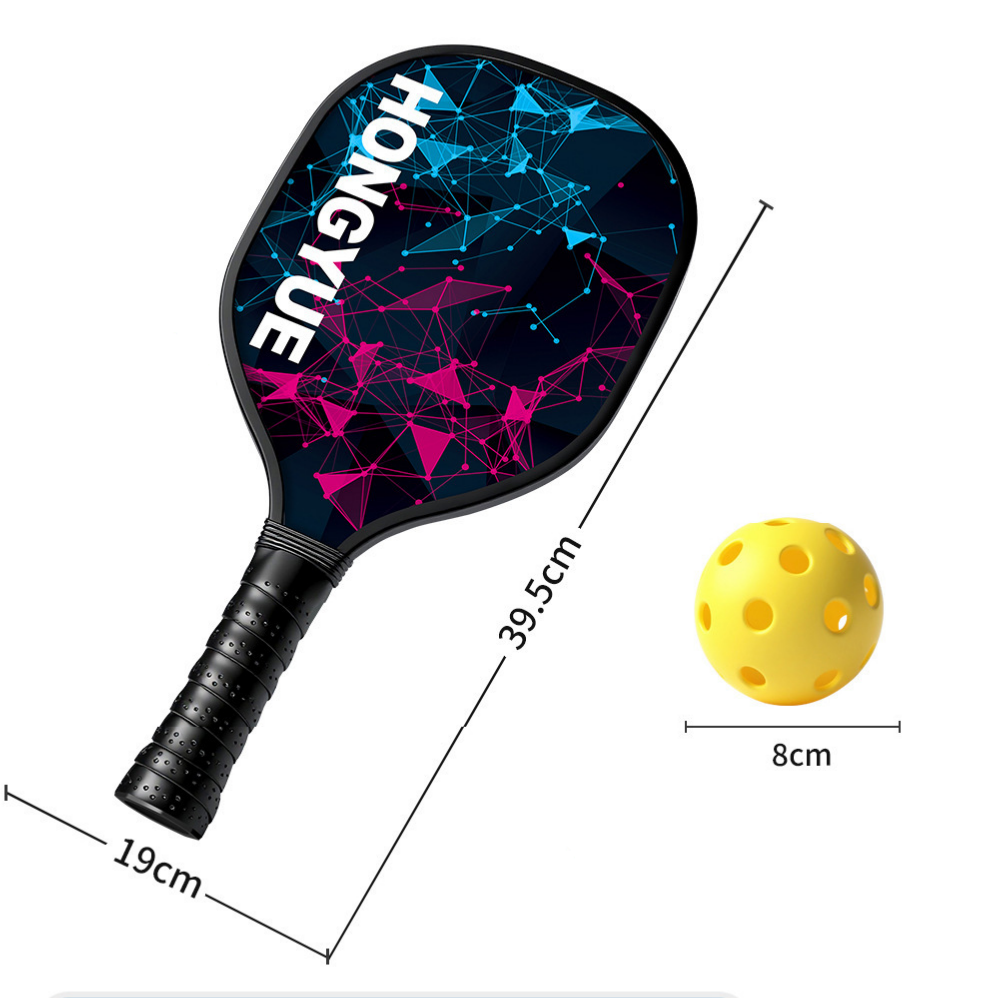 Black and Pink and Blue Professional Carbon Fiber Pickleball Paddle Set （2 Rackets + 4 Balls + 1 Carry Bag）- Lightweight Pickleball Racket with Balls for  Outdoor Sports Training