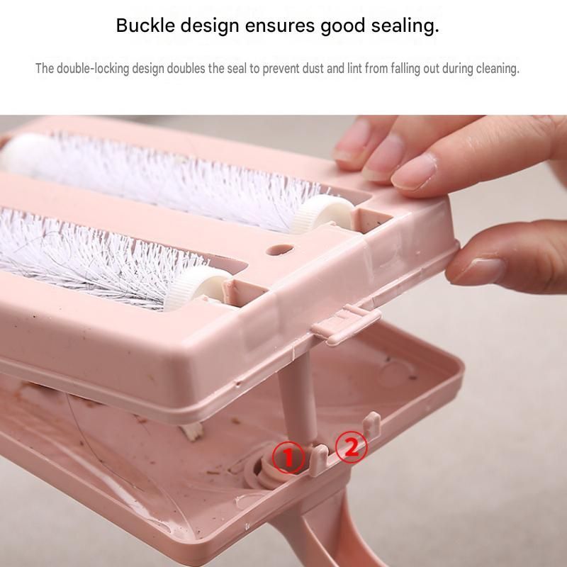 Winter Cleaning Kit White Wireless Dust Mite Vacuum and Pink Double Roller Carpet Brush Combo - UV Light, 500ml Dust Cup, Hot Air Drying, Lightweight PP Carpet Brush for Bed, Sofa and Floor Cleaning