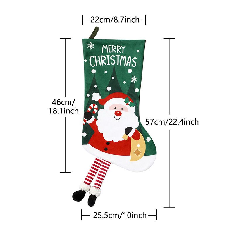 Snowman Hanging Stocking - Festive Red Snowman Design Hanging Sock with Dangling Legs Plush Holiday Fireplace Tree Decoration Gift Storage Bag for Home Seasonal Decor