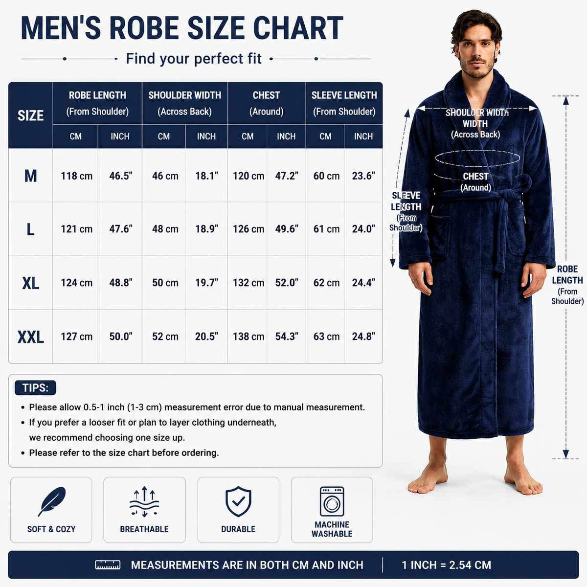 Men's Flannel Bathrobe Grey L Size - Soft Coral Fleece Hooded Kimono Collar Dressing Gown Loose Fit Warm Comfortable Loungewear Home Spa Easy Care Machine Washable