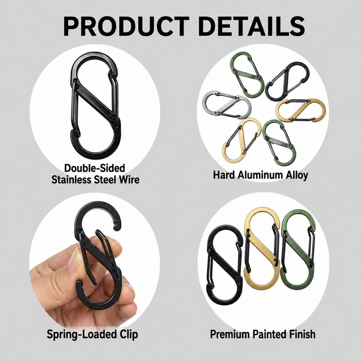 Yellow Hiking Backpack with 5 Carabiners Included – Lightweight Waterproof Outdoor Daypack for Men and Women, Breathable Cycling Hiking Trekking Camping Travel Backpack