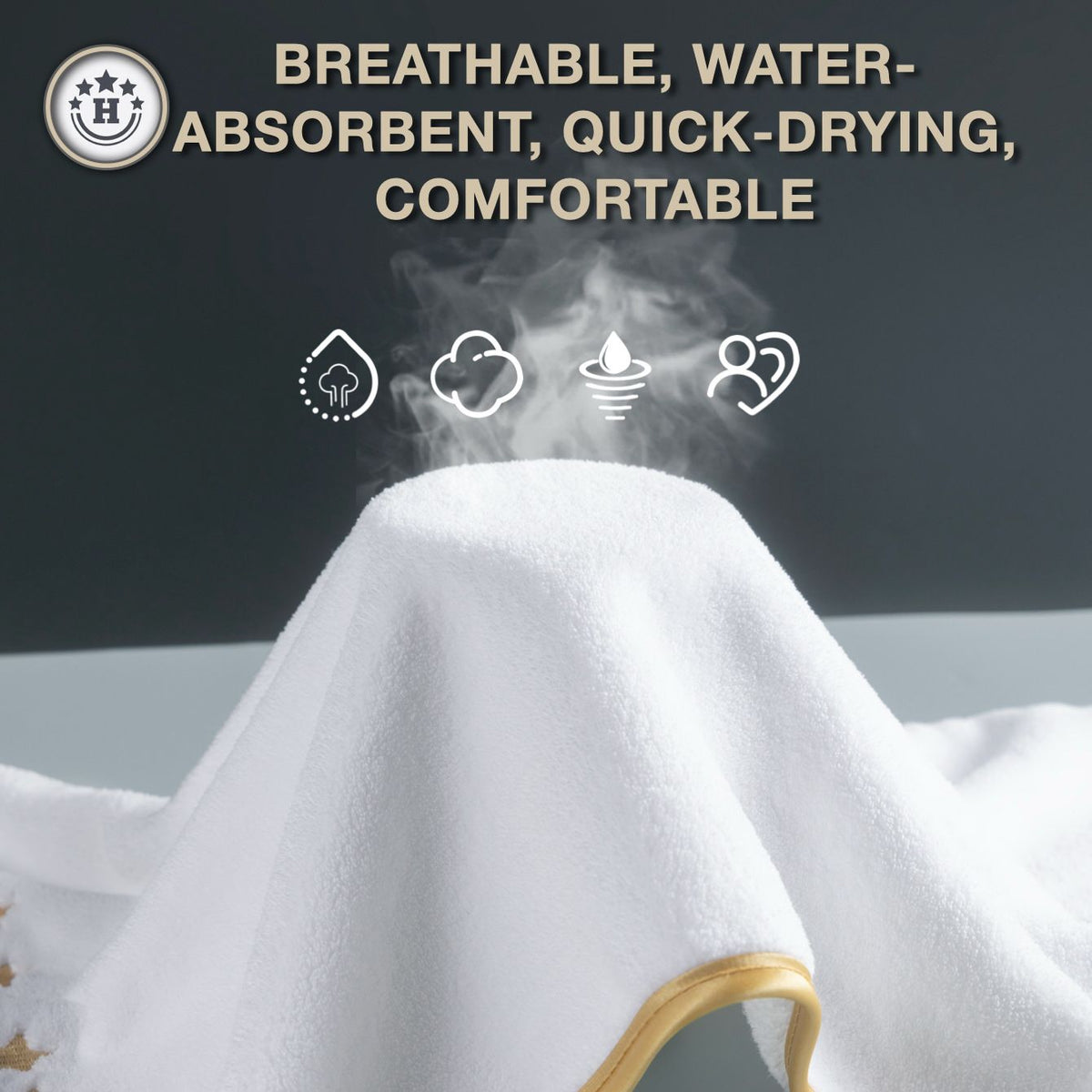 8-Piece Green Luxury Coral Fleece Bath Towel Set - Gold Star Embroidery Ultra Absorbent Soft Plush Towels for Hotel Spa & Bathroom