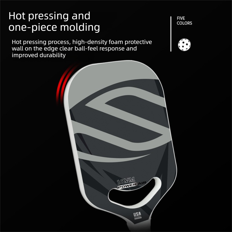 Grey T700 Carbon Fiber Pickleball Paddle - 16mm Thick - Power Air Aerodynamic Design, PP Honeycomb Core, Ergonomic Grip, USAPA Approved Standard for Competitive Play