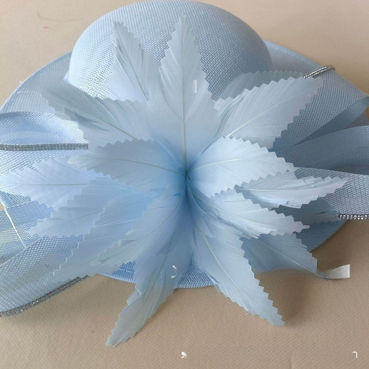 Yellow Oversized Sinamay Statement Fascinator - Large Leaf & Rhinestone Trim Derby Hat for Weddings & Race Day