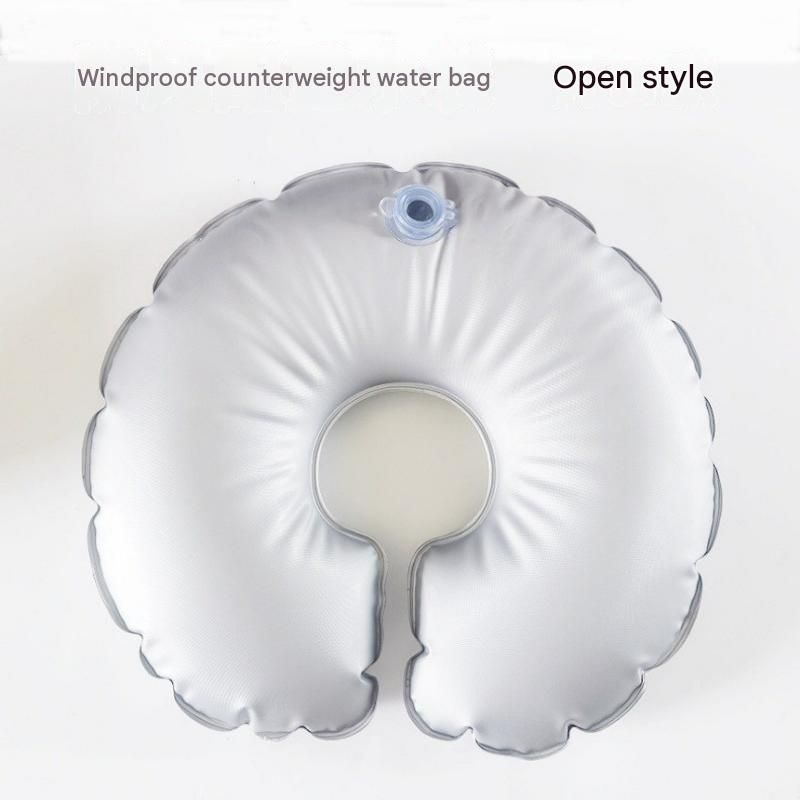 4-pack Grey diameter of approximately 38cm U-Shaped Parasol Water Weight Bag - 3.5L PVC Umbrella Base Stabiliser, Portable Outdoor Beach Tent Flag Pole Anchor