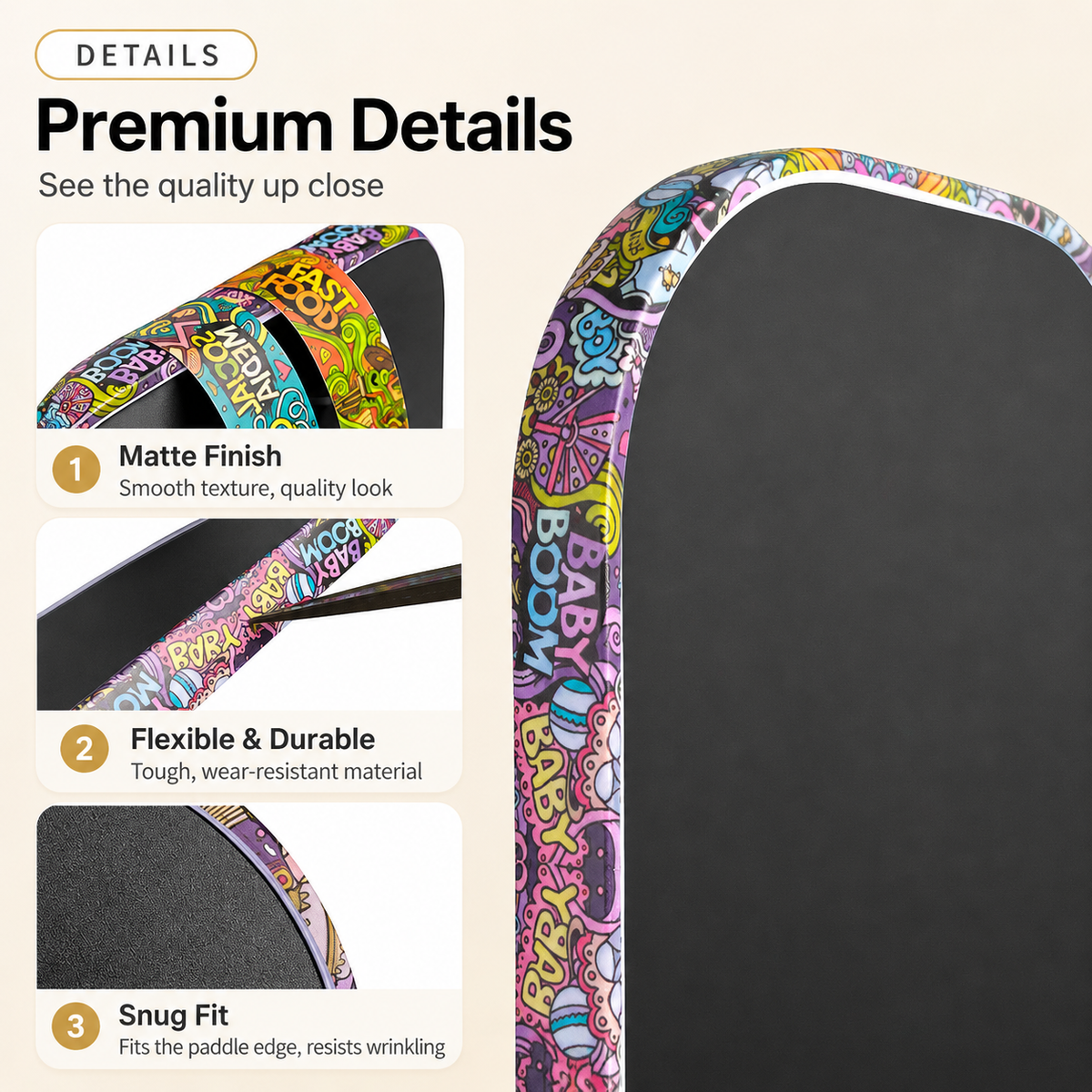 Pickleball Paddle Edge Protection Tape - Dreamy Party Pattern TPU Protective Strip 28mm x 750mm, Anti Scratch Wear Resistant Paddle Guard Tape, Personalised Sports Accessory for Pickleball Players
