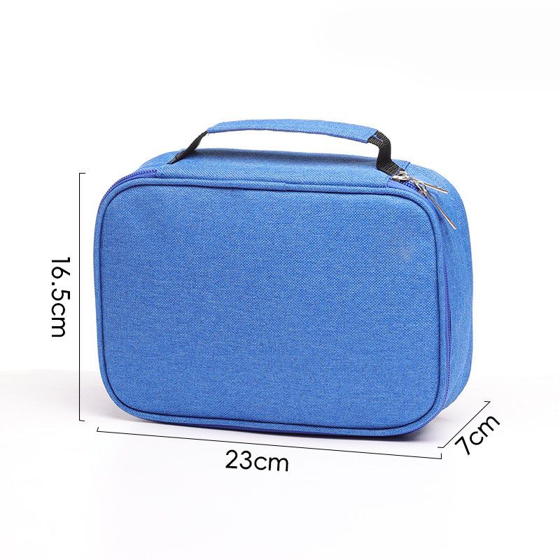 Large Capacity 72-Slot Pencil Case - Blue Multi-Layer Zipper Stationery Organiser with Carry Handle, 23 x 16.5 x 7 cm for Pencils, Pens and Art Supplies