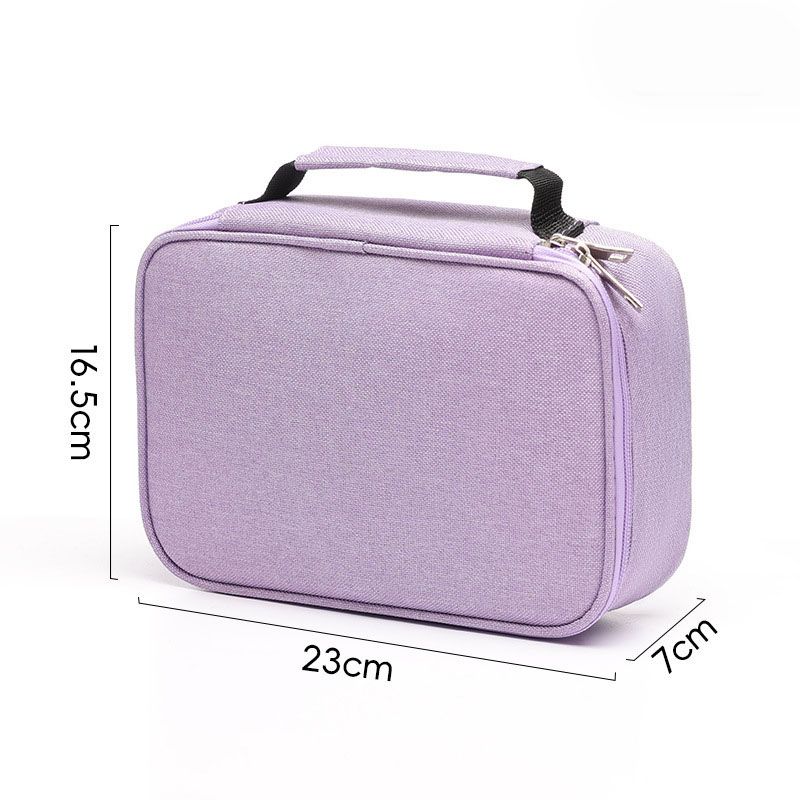 Large Capacity 72-Slot Pencil Case - Purple Multi-Layer Zipper Stationery Organiser with Carry Handle, 23 x 16.5 x 7 cm for Pencils, Pens and Art Supplie