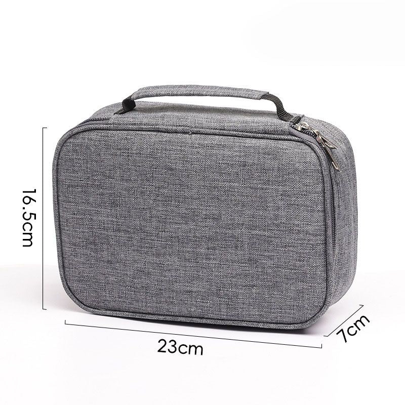 Large Capacity 72-Slot Pencil Case - Grey Multi-Layer Zipper Stationery Organiser with Carry Handle, 23 x 16.5 x 7 cm for Pencils, Pens and Art Supplies
