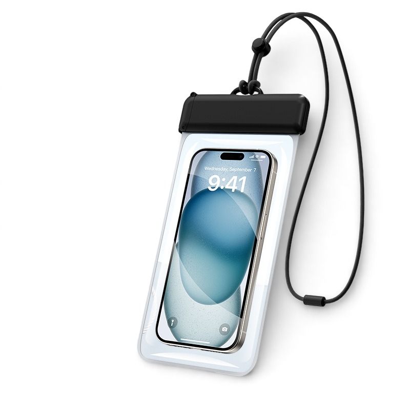 Black 3 Pack Waterproof Phone Pouches - Clear Touchscreen Dry Bags with Four Layer Seal and Soft Adjustable Neck Straps for Swimming, Beach, Pool and Water Sports