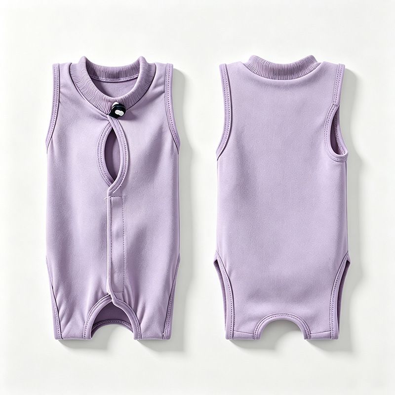 Purple Pet Recovery Suit M Size (Approx. 2-4 kg) - Modal Stretch Post Surgery Bodysuit, Breathable Abdominal Coverage and Anti Licking Clothing for Cats and Dogs