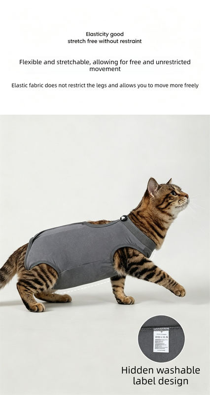 Purple Tie Back Cat Recovery Suit S Size (Approx. 0.5-1 kg) - Modal Stretch Post Surgery Bodysuit, Breathable Anti Lick Abdominal Cover for Cats and Small Dogs