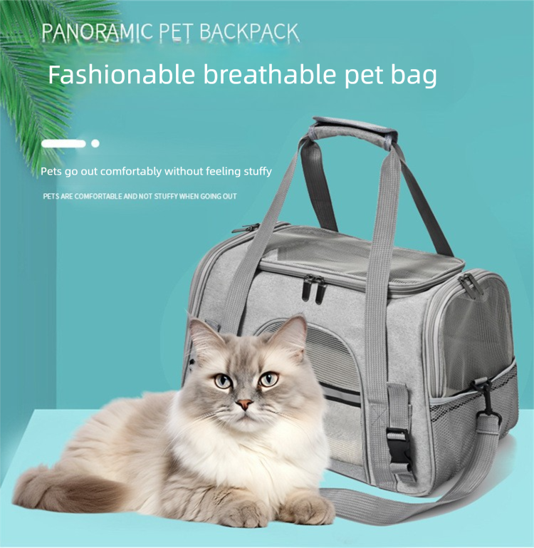 Purple Foldable Pet Carrier Bag - Breathable Mesh Soft Sided Travel Carrier, Handheld and Shoulder Carry Design for Cats and Small Dogs up to Approx. 7.5 kg