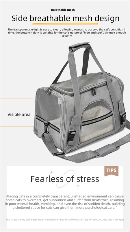 Purple Foldable Pet Carrier Bag - Breathable Mesh Soft Sided Travel Carrier, Handheld and Shoulder Carry Design for Cats and Small Dogs up to Approx. 7.5 kg