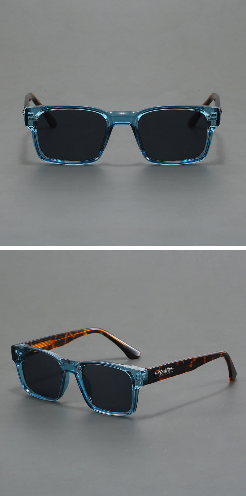 Blue And Brown Trendy Oversized Lightweight Blue Light Blocking Sunglasses for Men - Anti-Fog, Photochromic, and UV Protection