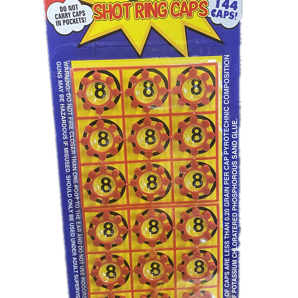 8 shots toy cap gun with 144 free caps - Silver