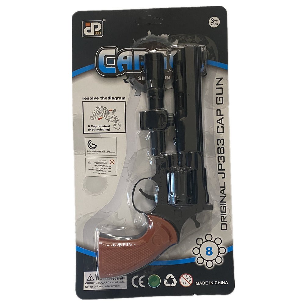 8 shots toy cap gun with 144 free caps Large JP383 Black
