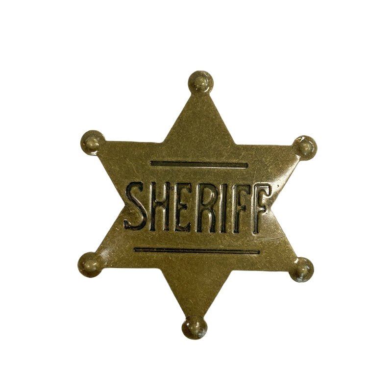 METAL SHERIFF BADGE ASSORTED COLOURS - Silver